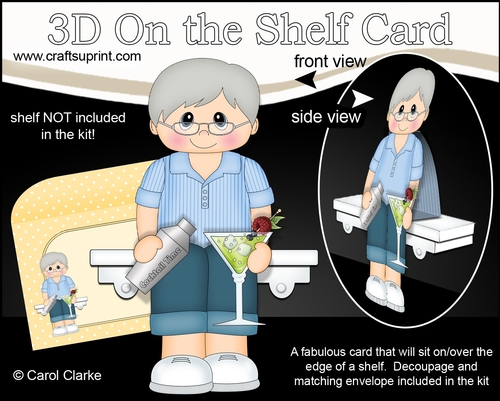 3D On the Shelf Card Kit - It is Cocktail Hour for Ronald