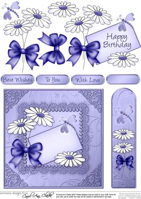 Daisies on Metallic Lace Quick Card with 3D Decoupage