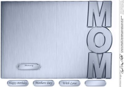 5 x 7 Elegant Metallic Mom Shaped Card
