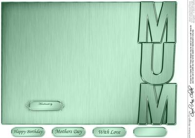 5 x 7 Elegant Metallic Mum Shaped Card