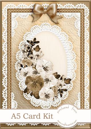 A5 Spring Flowers and Lace Kit with 3D Decoupage