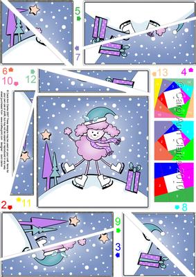 Cute Xmas Poodle Quick Card with Twisted Spiral Side Stacker