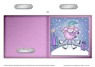 Cute Xmas Poodle Cut and Fold Card