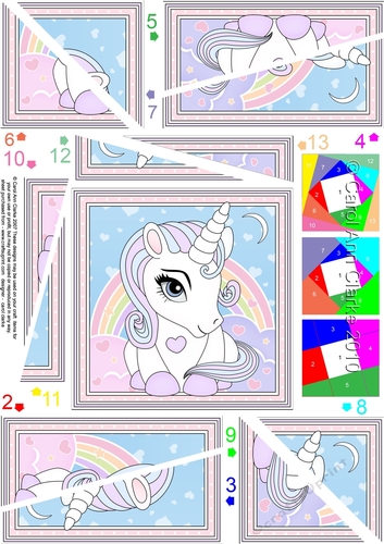 Cute Little Unicorn Twisted Spiral Side Stacker