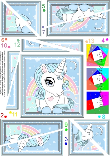 Cute Little Unicorn Twisted Spiral Side Stacker