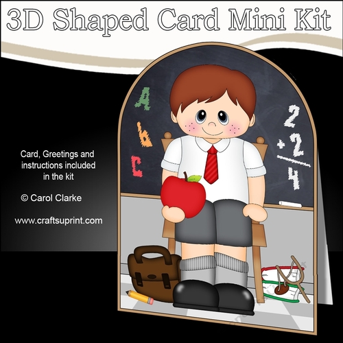 3D Shaped Card Kit - Cute Little Schoolboy