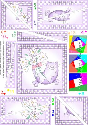 Cute Cat Quick Card with Twisted Spiral Side Stacker
