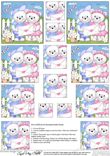 Teddy Tess & Teddy Ed Pyramage sheet