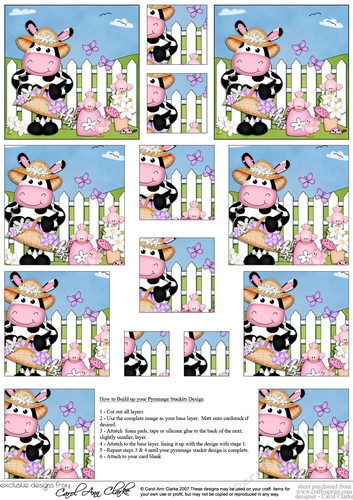 Cute Milly Moo Cow Pyramage sheet