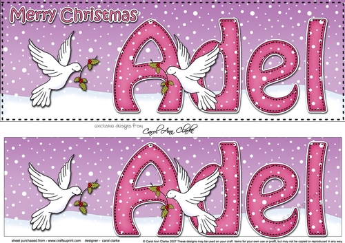 Large DL Merry Christmas ADEL 3D decoupage 