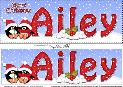 Large DL Merry Christmas AILEY 3D decoupage 