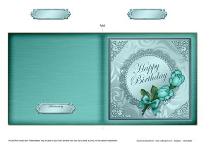 Roses and Metallic Lace Cut and Fold Card