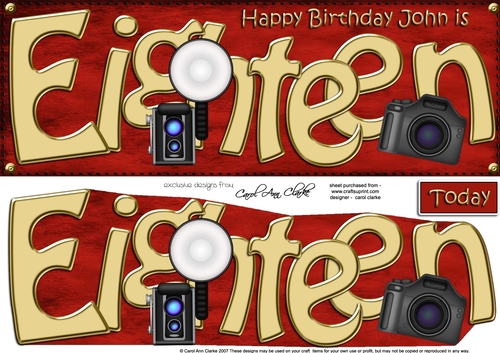 Lge DL 18th Birthday JOHN 3D decoupage