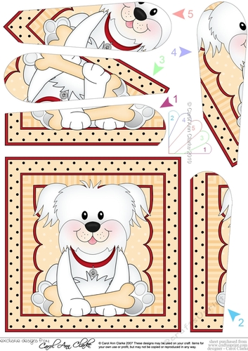 Fan Pyramage Topper - Cute Little Bichon Frise Dog