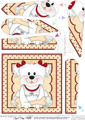 Fan Pyramage Topper - Cute Little Bichon Frise Dog