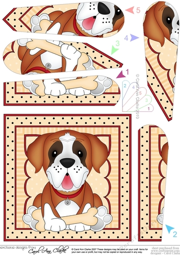Fan Pyramage Topper - Cute Little St Bernard Dog