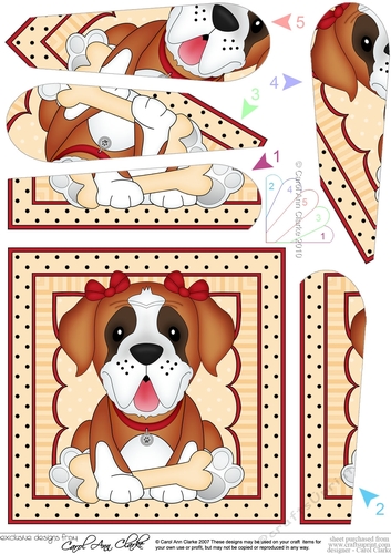 Fan Pyramage Topper - Cute Little St Bernard Dog