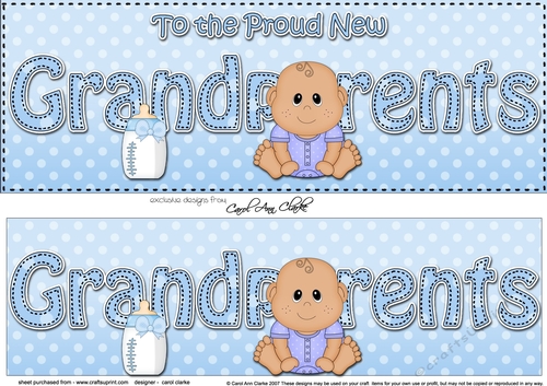 Large DL Ethnic New Baby TO THE PROUD NEW GRANDPARENTS 3D decoupage