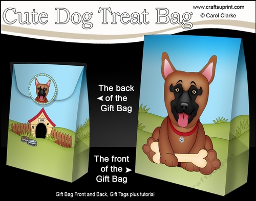 3D Gift Bag Mini Kit - Cute Little German Shepherd Dog Nash
