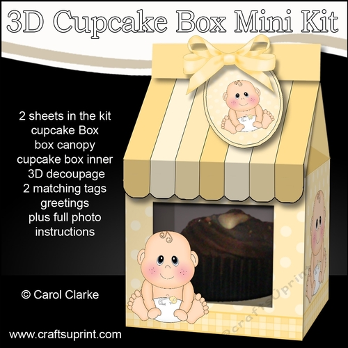 3D Mini Milk Carton Cupcake Treat Box Mini Kit - Cute Little Baby