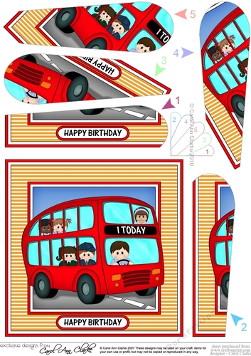 BIRTHDAY AGE BUS - 1 TODAY Fan Pyramage Topper