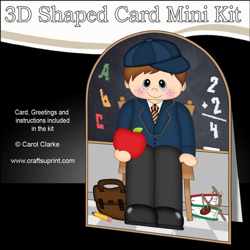3D Shaped Card Kit - Cute Little Schoolboy