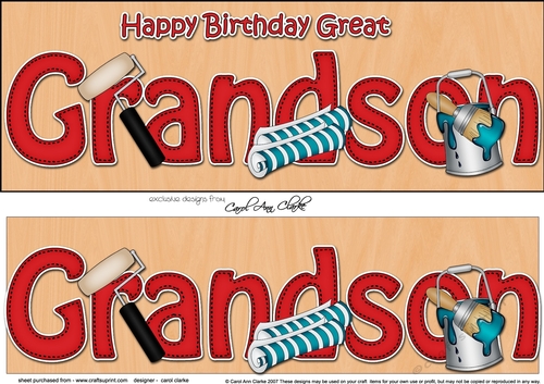 Large DL Happy Birthday GREAT GRANDSON 3D decoupage with Decorating