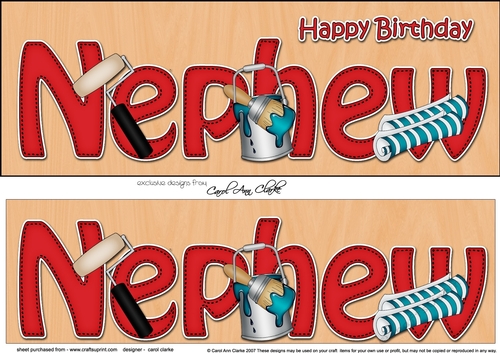 Large DL Happy Birthday NEPHEW 3D decoupage with Decorating