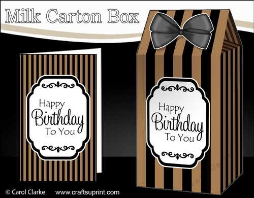 3D Candy Stripe Milk Carton Treat Box Mini Kit