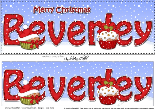 Large DL Merry Christmas BEVERLEY 3D decoupage 