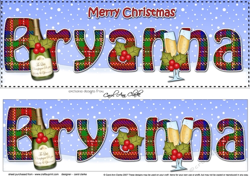 Large DL Merry Christmas BRYANNA 3D decoupage 