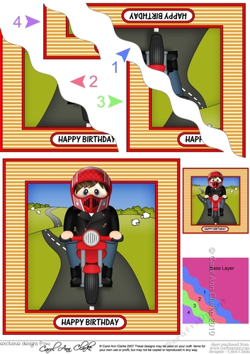 Wavey Corner Stacker - Motorbike Rider hits the Open Road