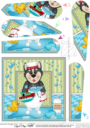 Fan Pyramage Topper - Bathtub Buddies - Little Husky Dog