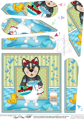 Fan Pyramage Topper - Bathtub Buddies - Little Husky Dog