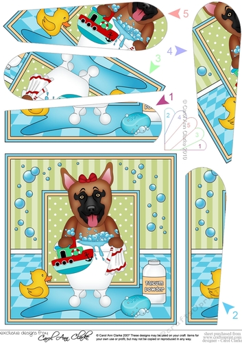 Fan Pyramage Topper - Bathtub Buddies - Little German Shepherd Dog