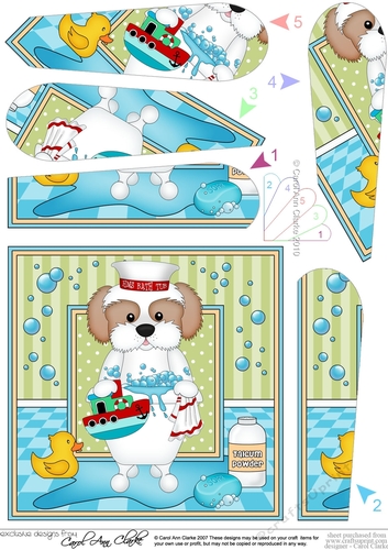 Fan Pyramage Topper - Bathtub Buddies - Little Cavachon Dog