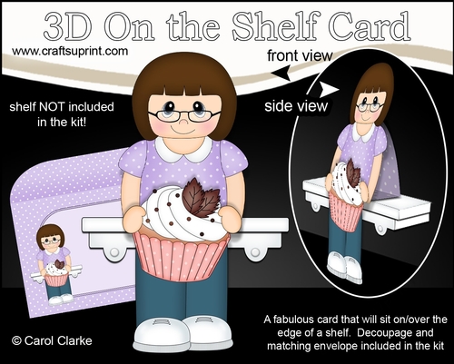 3D On the Shelf Card Kit - Young Lady Lana has a Yummy Scrummy Cupcake