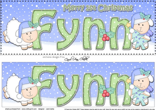 Large DL Merry 1st Christmas FYNN 3D decoupage