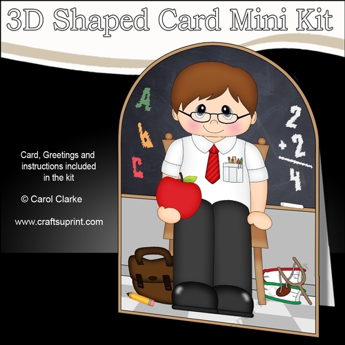 3D Shaped Card Kit - Cute School Teacher