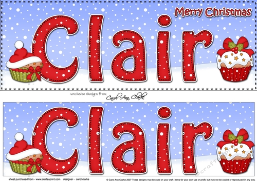 Large DL Merry Christmas CLAIR 3D decoupage