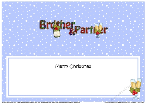 Large DL Merry Christmas BOTHER & PARTNER insert with Champagne