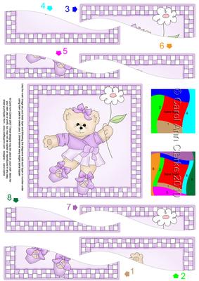 Ballet Teddy Quick Card with Wavy Spiral Side Stacker