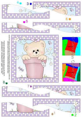 Flowerpot Ted Quick Card with Wavy Spiral Side Stacker