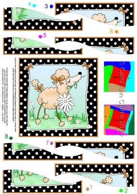 Cute Poodle Card with Wavy Spiral Side Stacker