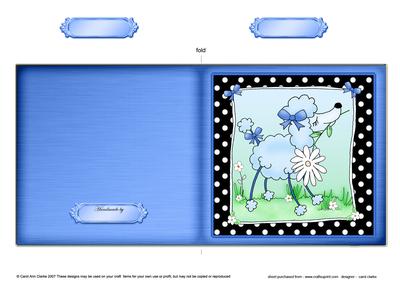 Cute Poodle Cut and Fold Card