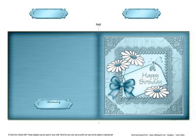 Daisies on Metallic Lace Cut and Fold Card