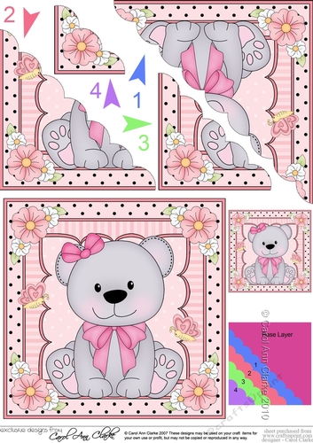 Cute Little Bear Scalloped Corner Stacker
