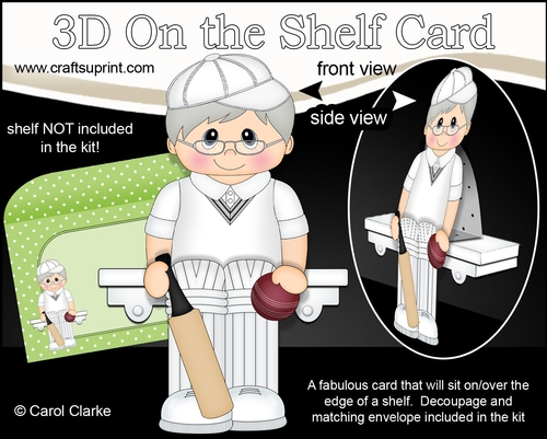 3D On the Shelf Card Kit - Little Cricketer Cain