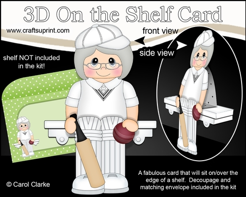 3D On the Shelf Card Kit - Little Cricketer Maire