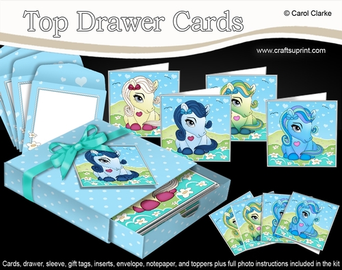 3D Top Drawer Cards Bumper Kit  -  Cute Little Ponies